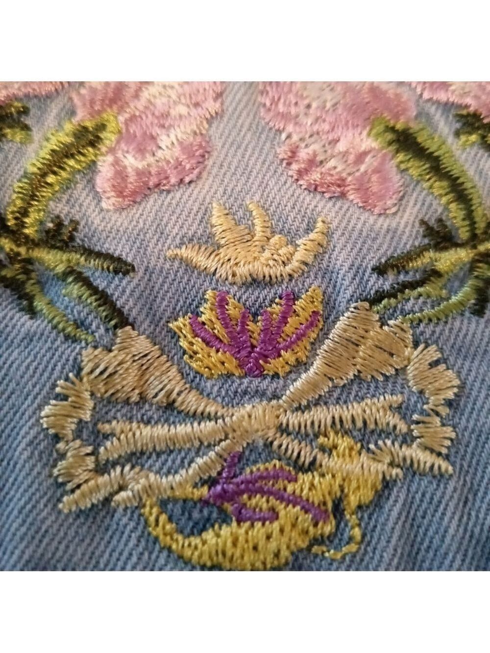 National Embroidered Cotton Denim Patio Dress, Light Blue, Size XL - Picture 5 of 8